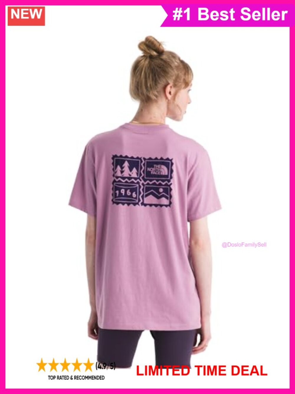 North Face Womens Relaxed Short Sleeve Graphic Tee Hiking Camping